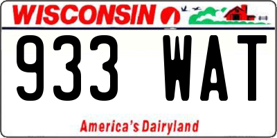 WI license plate 933WAT