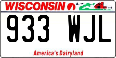 WI license plate 933WJL