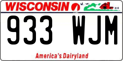 WI license plate 933WJM
