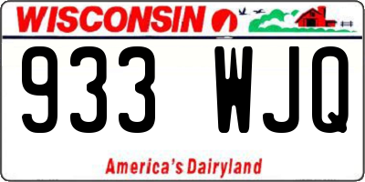 WI license plate 933WJQ
