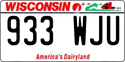 WI license plate 933WJU