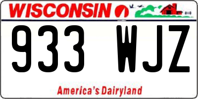WI license plate 933WJZ