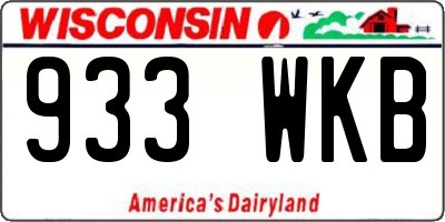 WI license plate 933WKB