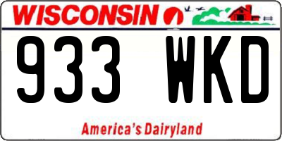 WI license plate 933WKD