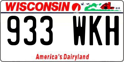 WI license plate 933WKH