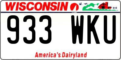 WI license plate 933WKU
