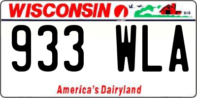 WI license plate 933WLA