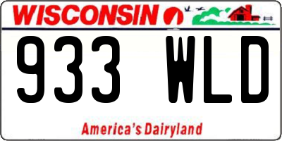 WI license plate 933WLD