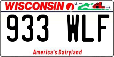 WI license plate 933WLF