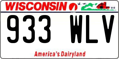 WI license plate 933WLV