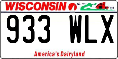 WI license plate 933WLX