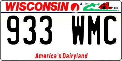 WI license plate 933WMC