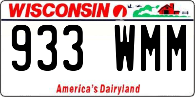WI license plate 933WMM