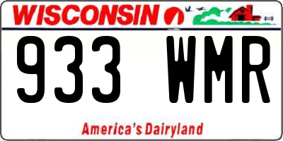 WI license plate 933WMR