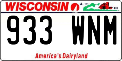 WI license plate 933WNM