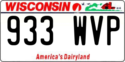 WI license plate 933WVP
