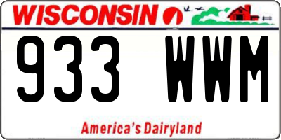 WI license plate 933WWM