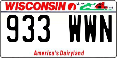 WI license plate 933WWN