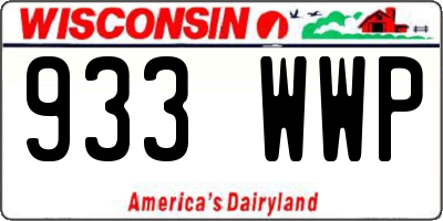 WI license plate 933WWP