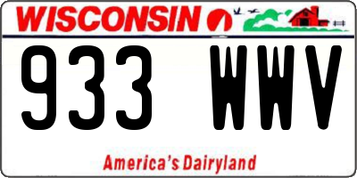WI license plate 933WWV