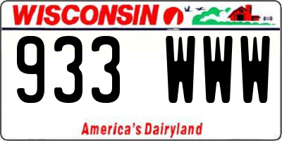 WI license plate 933WWW