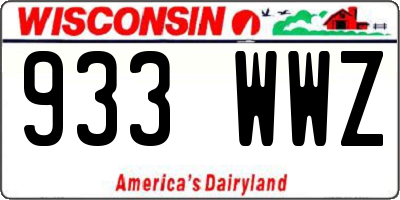 WI license plate 933WWZ