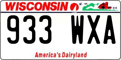 WI license plate 933WXA