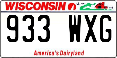 WI license plate 933WXG
