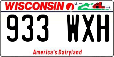 WI license plate 933WXH