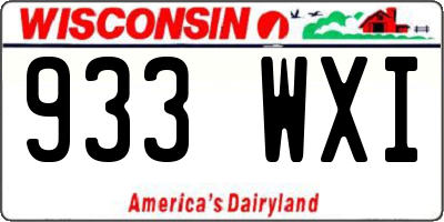 WI license plate 933WXI