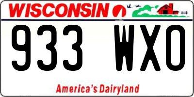 WI license plate 933WXO