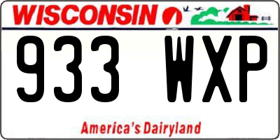 WI license plate 933WXP