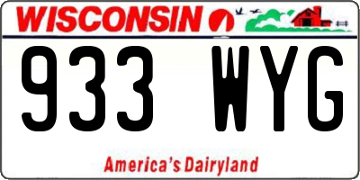 WI license plate 933WYG