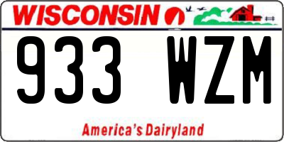WI license plate 933WZM