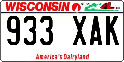 WI license plate 933XAK