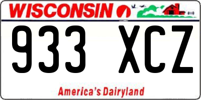 WI license plate 933XCZ