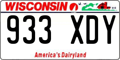WI license plate 933XDY
