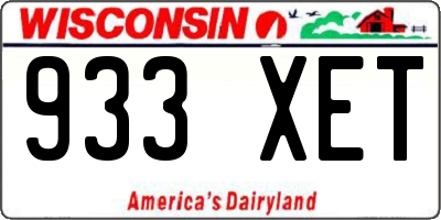 WI license plate 933XET
