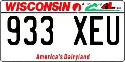 WI license plate 933XEU