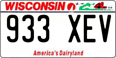 WI license plate 933XEV