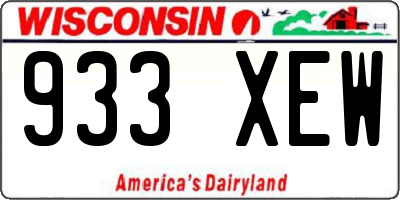 WI license plate 933XEW