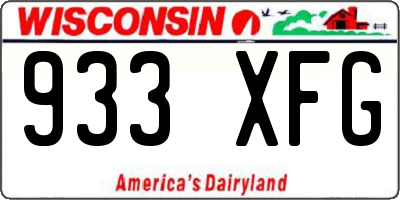 WI license plate 933XFG