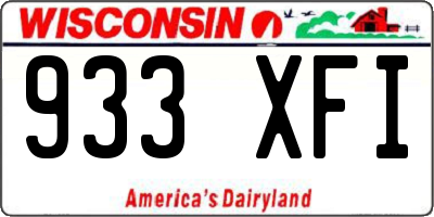 WI license plate 933XFI
