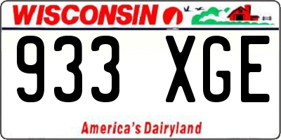 WI license plate 933XGE