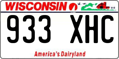 WI license plate 933XHC