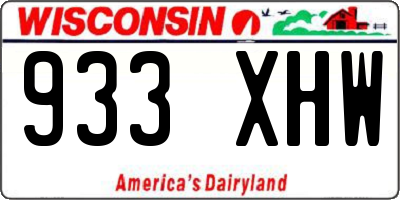 WI license plate 933XHW