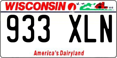 WI license plate 933XLN