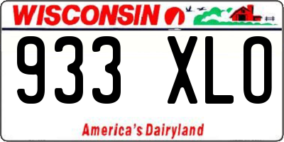 WI license plate 933XLO