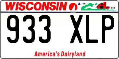 WI license plate 933XLP