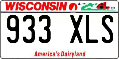 WI license plate 933XLS